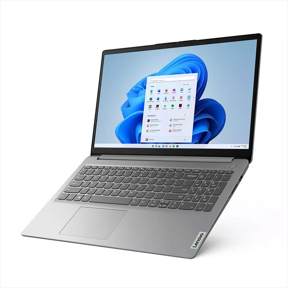 Notebook Lenovo IdeaPad 1 Intel Core i3 1215U, 8GB RAM, 256GB SSD, Windows 11 Home, Tela 15,6" - 82VY000SBR